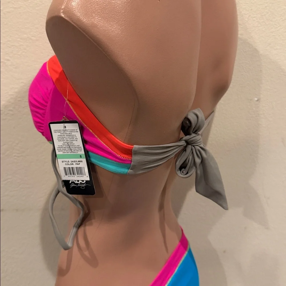 NWT ABS by Allen Schwartz bandeau bikini set size 8 - Picture 4 of 6